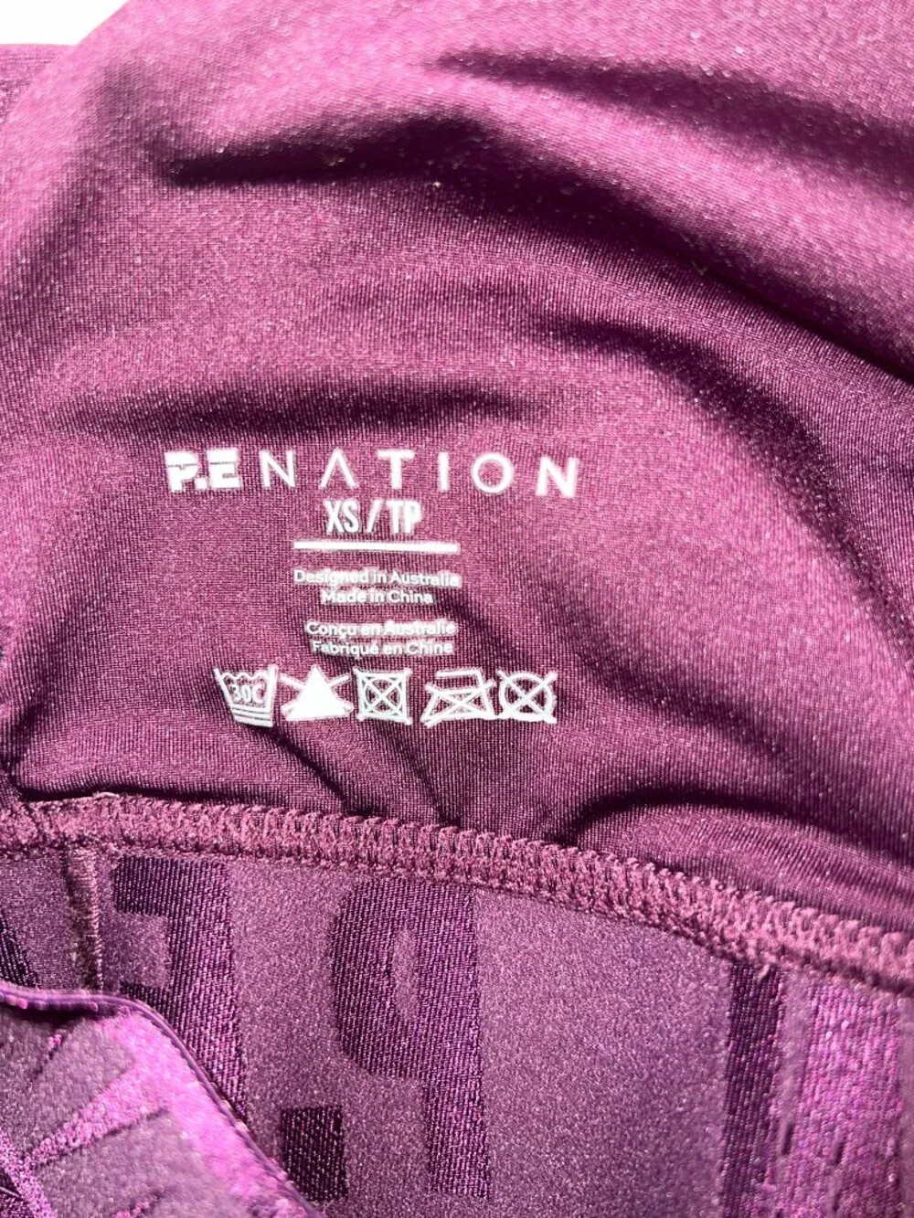P.E. Nation Purple Logo Band Adjustable Strap Sports Bra XS